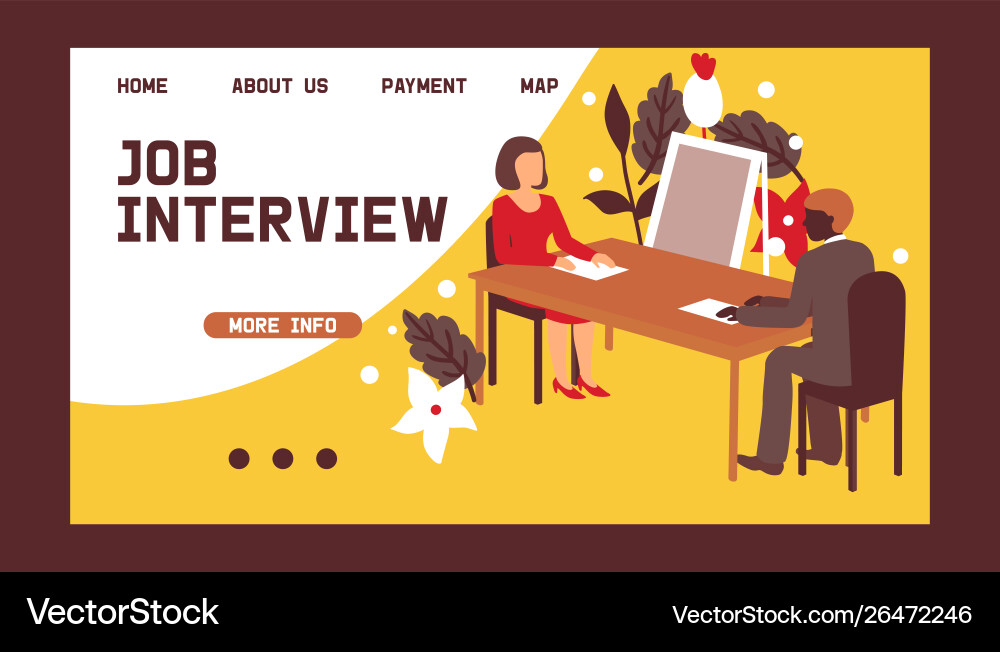 Hr interview talking with a job applicant Vector Image