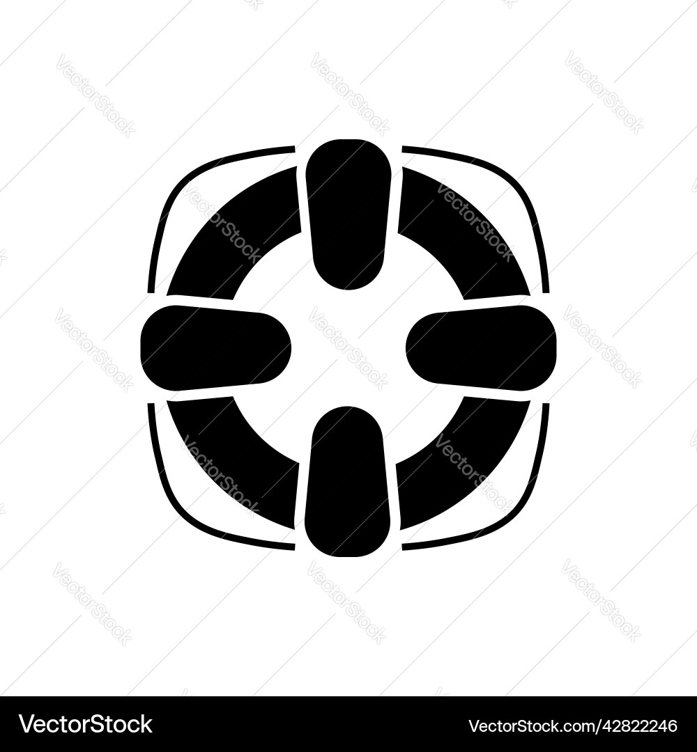 Lifebuoy black silhouette icon sos life buoy Lifebuoy black silhouette icon sos life buoy vector image