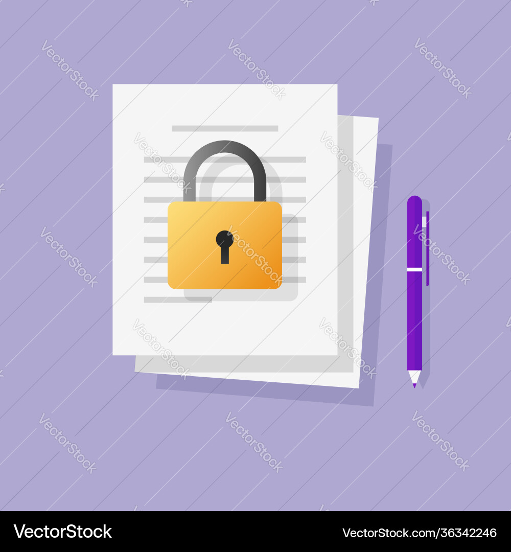Locked restricted access to information text file Locked restricted access to information text file vector image