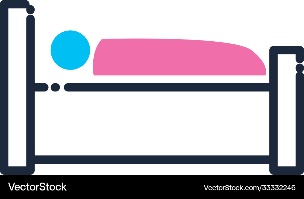 Man in bed line and fill style icon design Vector Image