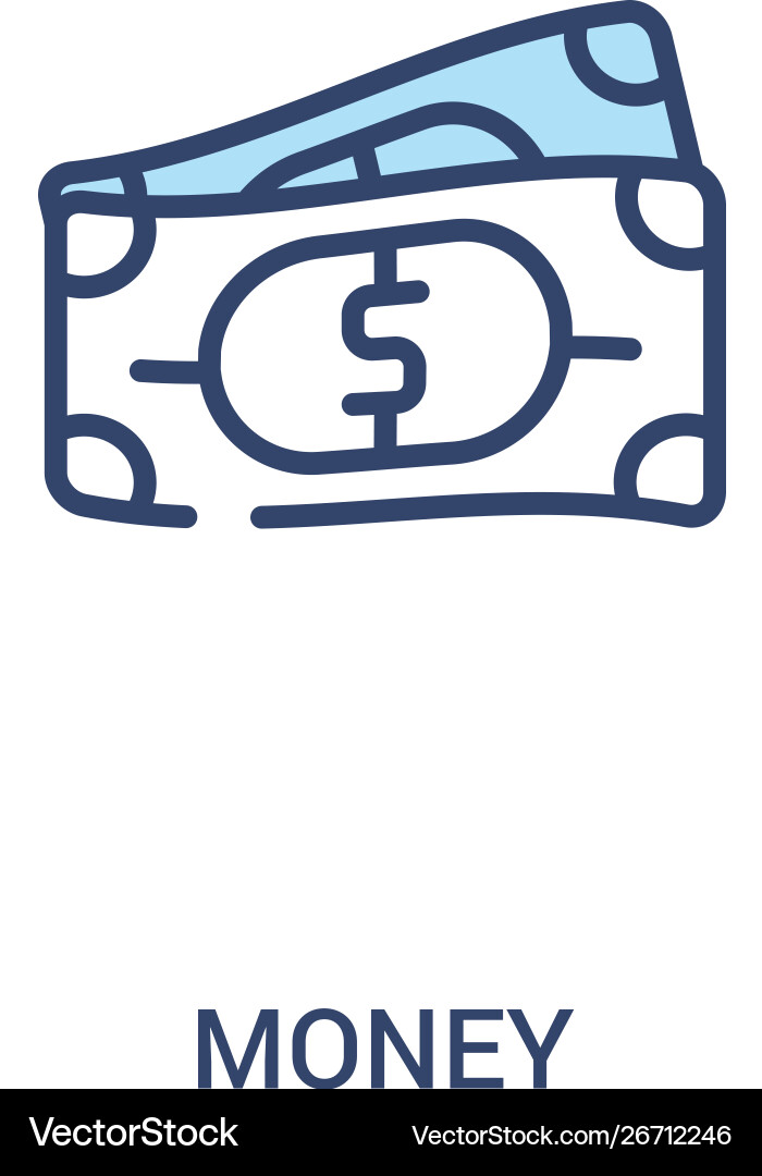 Money concept 2 colored icon simple line element Money concept 2 colored icon simple line element vector image