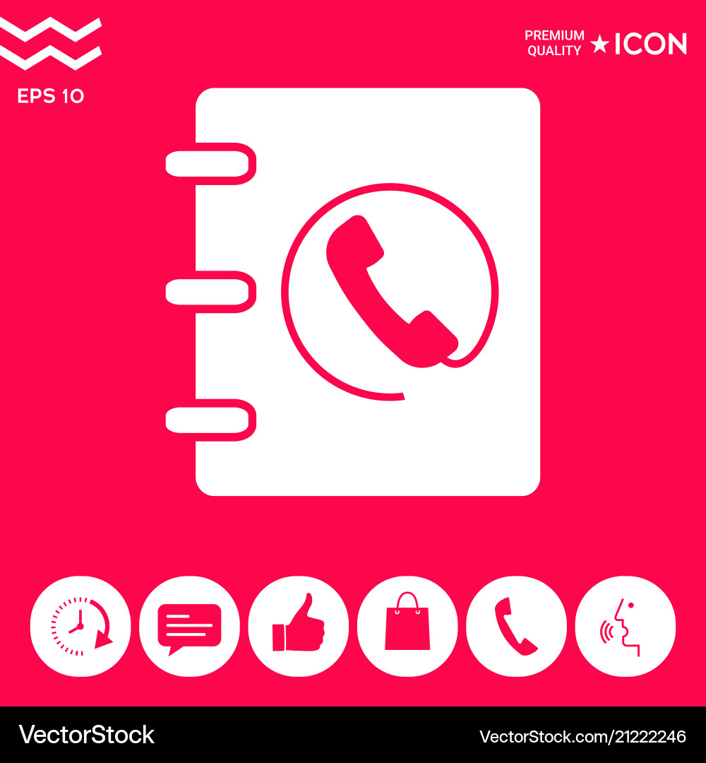 Notebook address phone book icon with handset Notebook address phone book icon with handset vector image