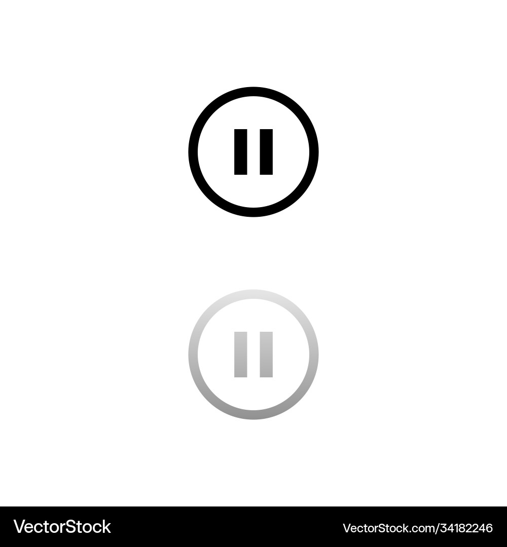 Pause button icon flat Pause button icon flat Vector Image