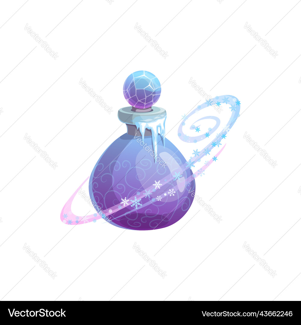 Potion bottle icon elixir in flask with icicles Vector Image
