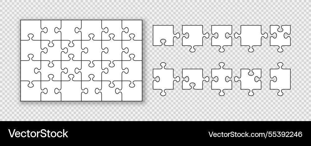 Puzzle grid with 24 pieces Puzzle grid with 24 pieces vector image