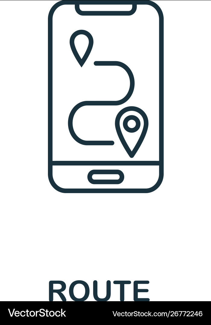 Route outline icon thin line concept element from vector image