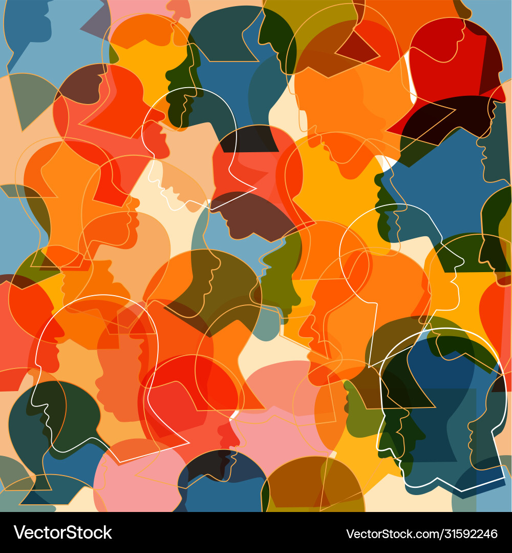 Seamless pattern a crowd many different Seamless pattern a crowd many different vector image