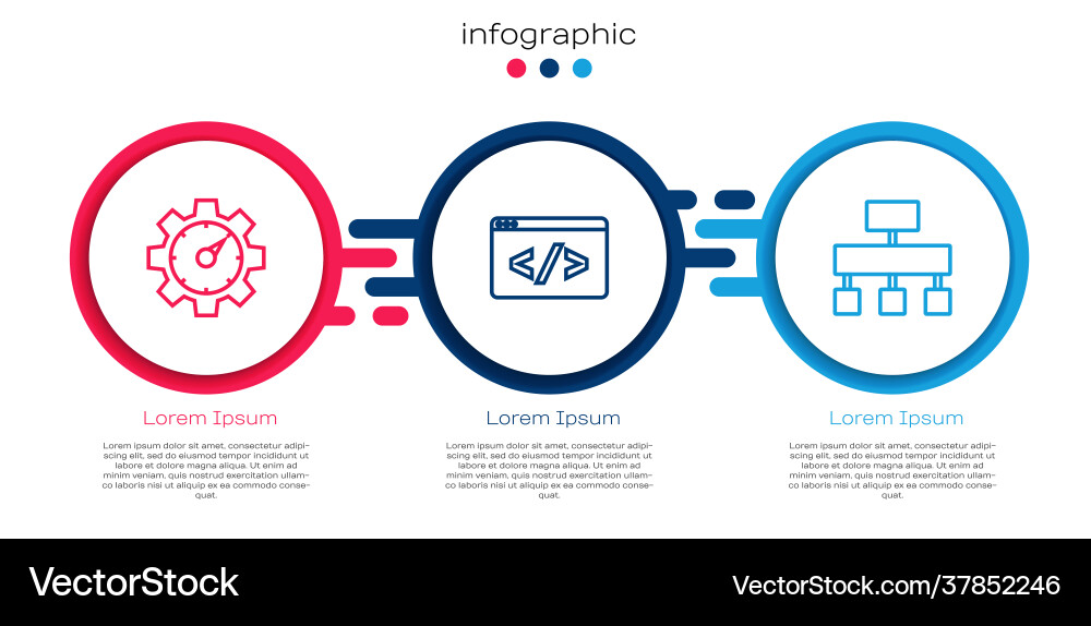 Set line website statistic front end development Set line website statistic front end development vector image