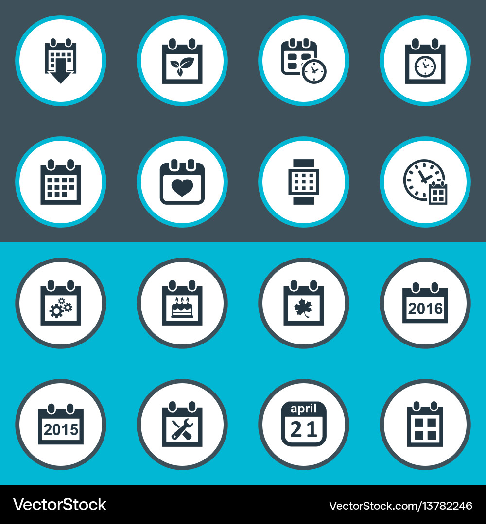 Set of simple calendar icons Set of simple calendar icons vector image