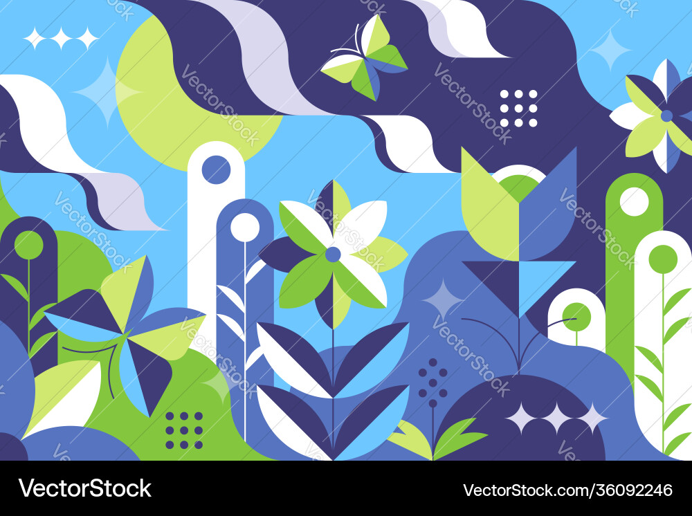 Spring flat and abstract geometry Spring flat and abstract geometry vector image