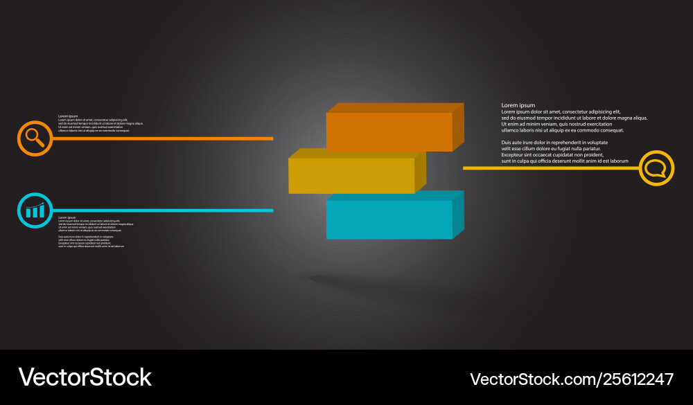 3d infographic template with embossed cube Vector Image