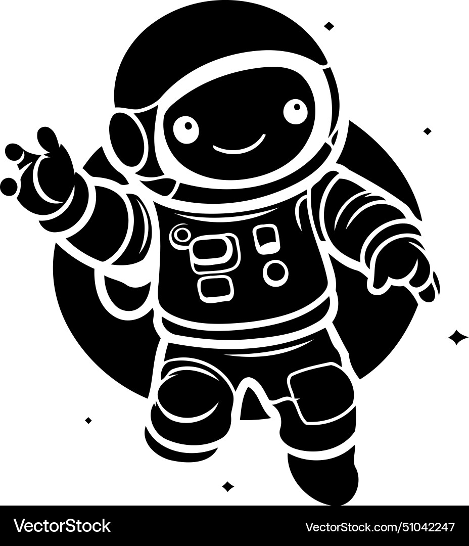 Astronaut in outer space flat design Vector Image