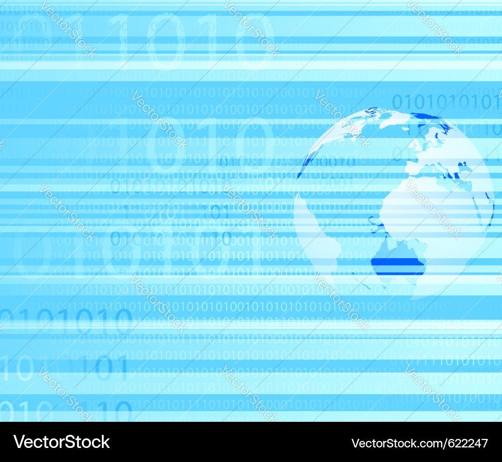 Binary data over planet Vector Image