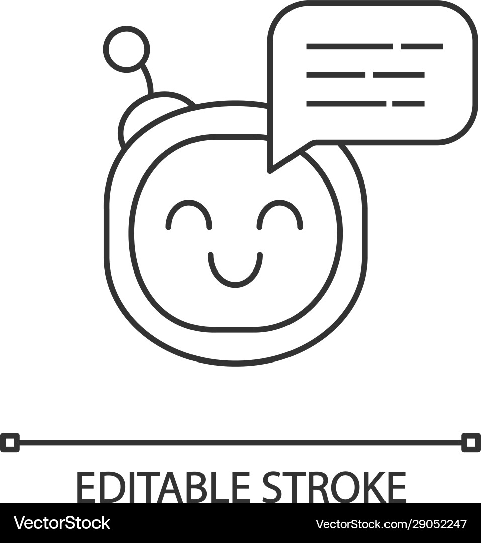 Chatbot message linear icon Chatbot message linear icon vector image