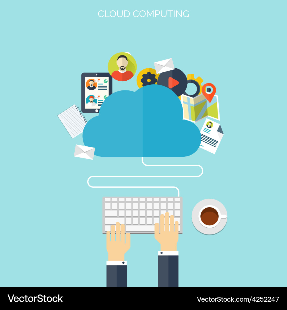 Cloud Computing and Social Media Background vector image