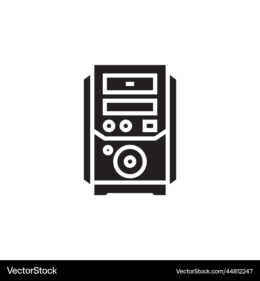 Cpu icon computer component solid style Cpu icon computer component solid style vector image