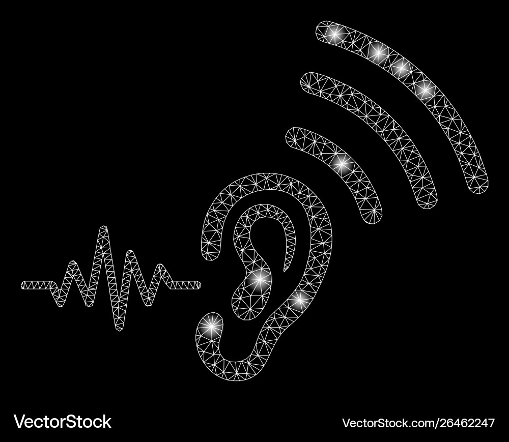 Glowing mesh network listen and transmit Glowing mesh network listen and transmit vector image