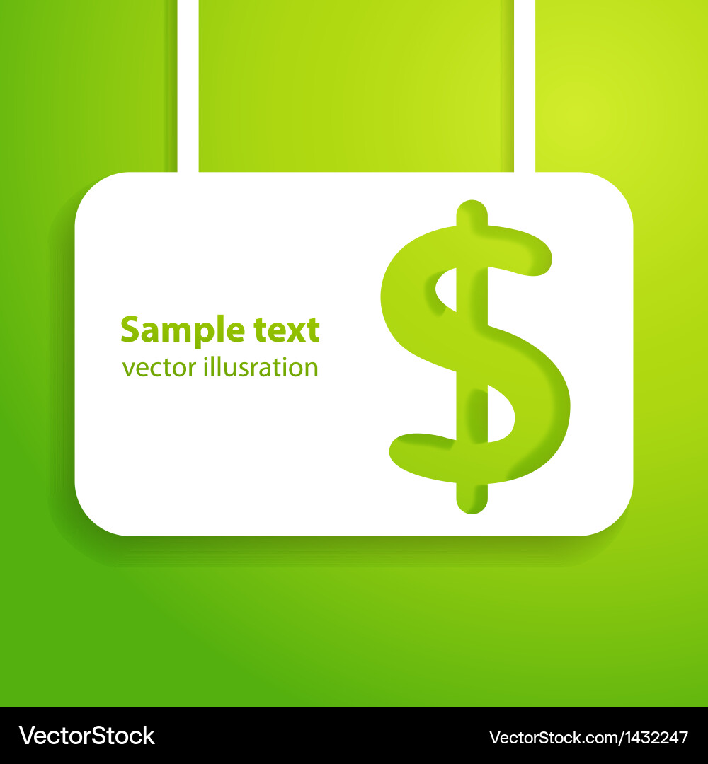 Green Dollar Sign Applique Vector Image