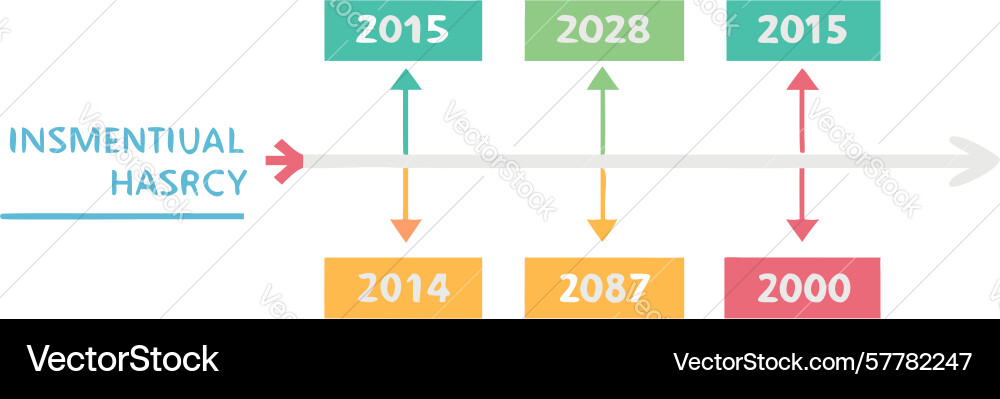 Incremental progress timeline with annual Vector Image