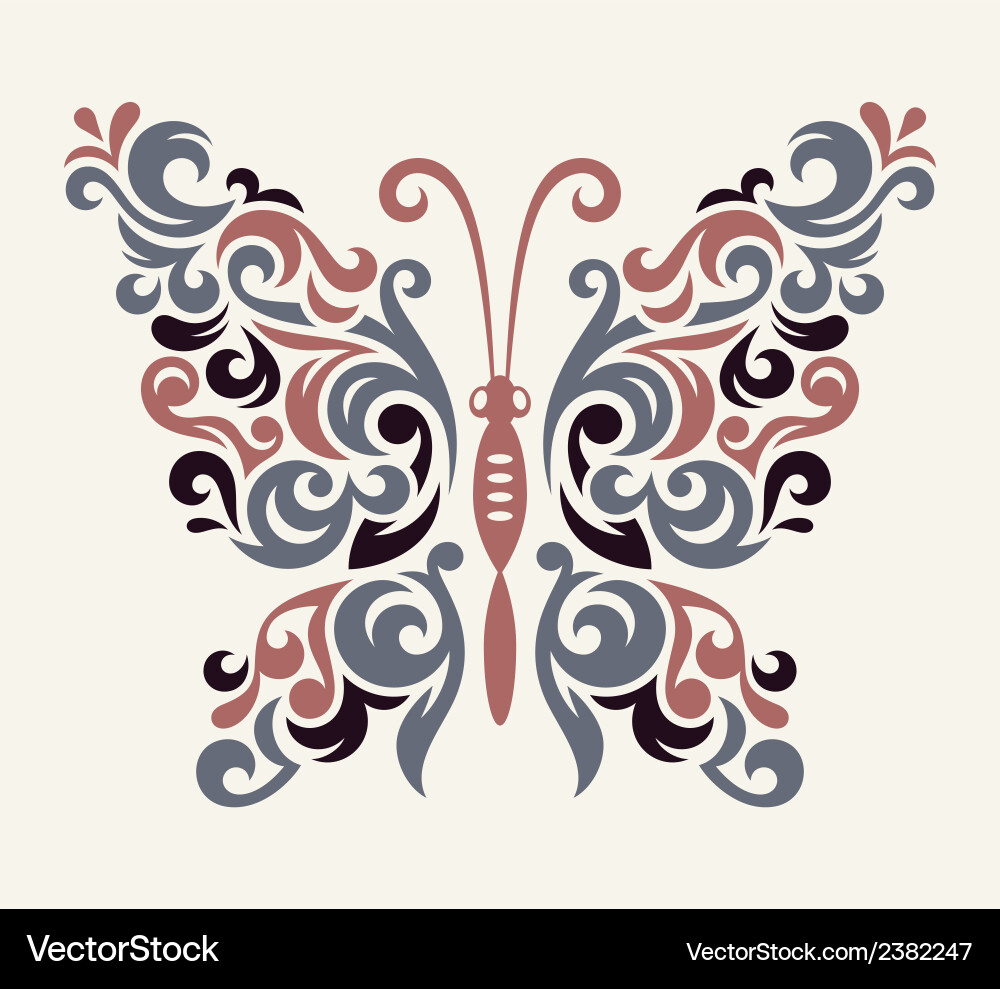 Intricate Butterfly Tracery Pattern vector image