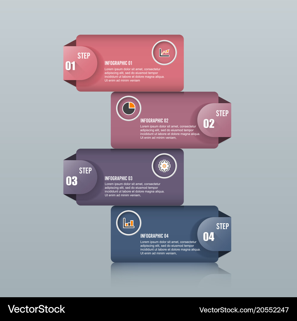 Marketing & Workflow Icons - Step Process Vector Image