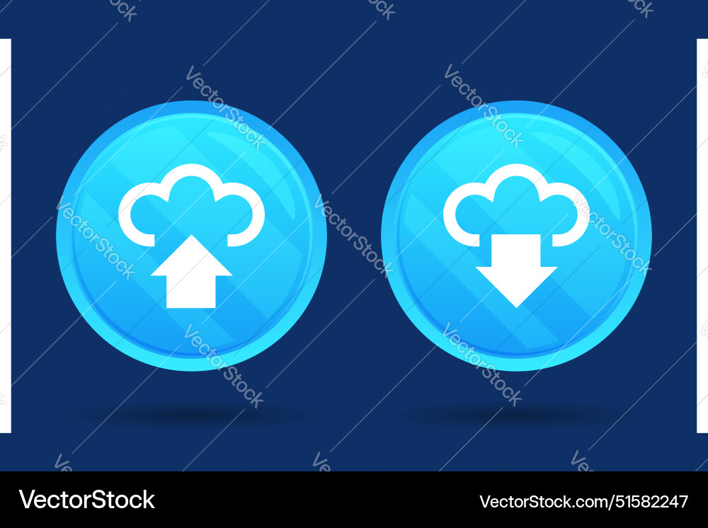 Modern button with download and upload concept Modern button with download and upload concept Vector Image