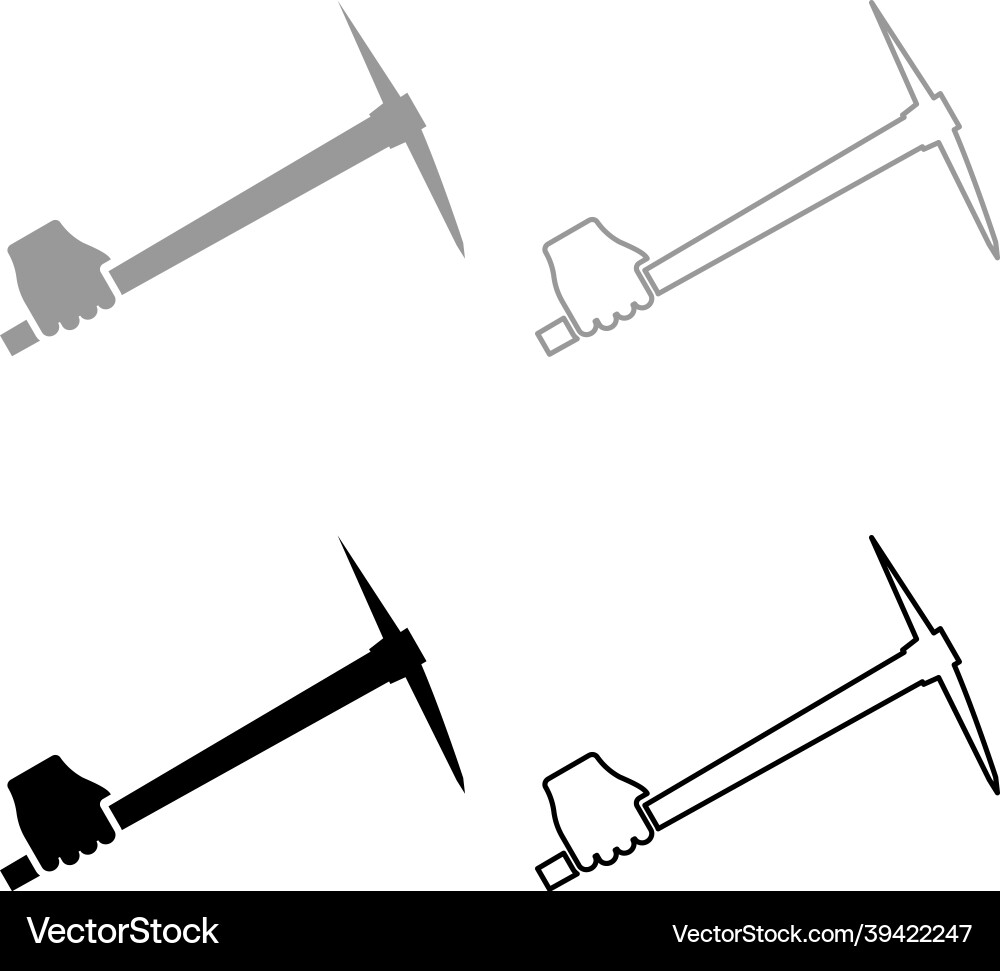 Pickaxe in hand tool use arm digging Pickaxe in hand tool use arm digging Vector Image