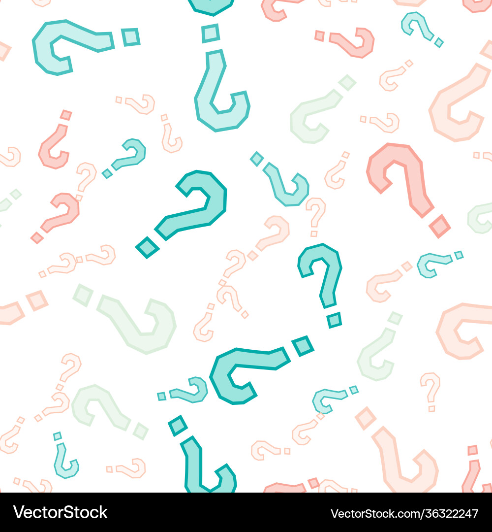 Quiz seamless pattern question marks doubt faq Quiz seamless pattern question marks doubt faq vector image