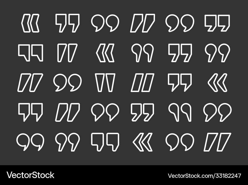 Quotation marks collection quotes icon Vector Image