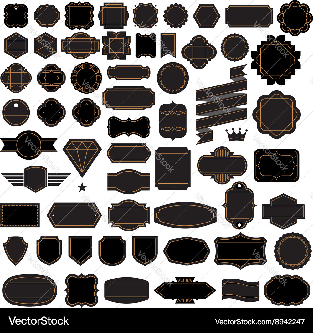 Retro vintage frame labels design elements Vector Image