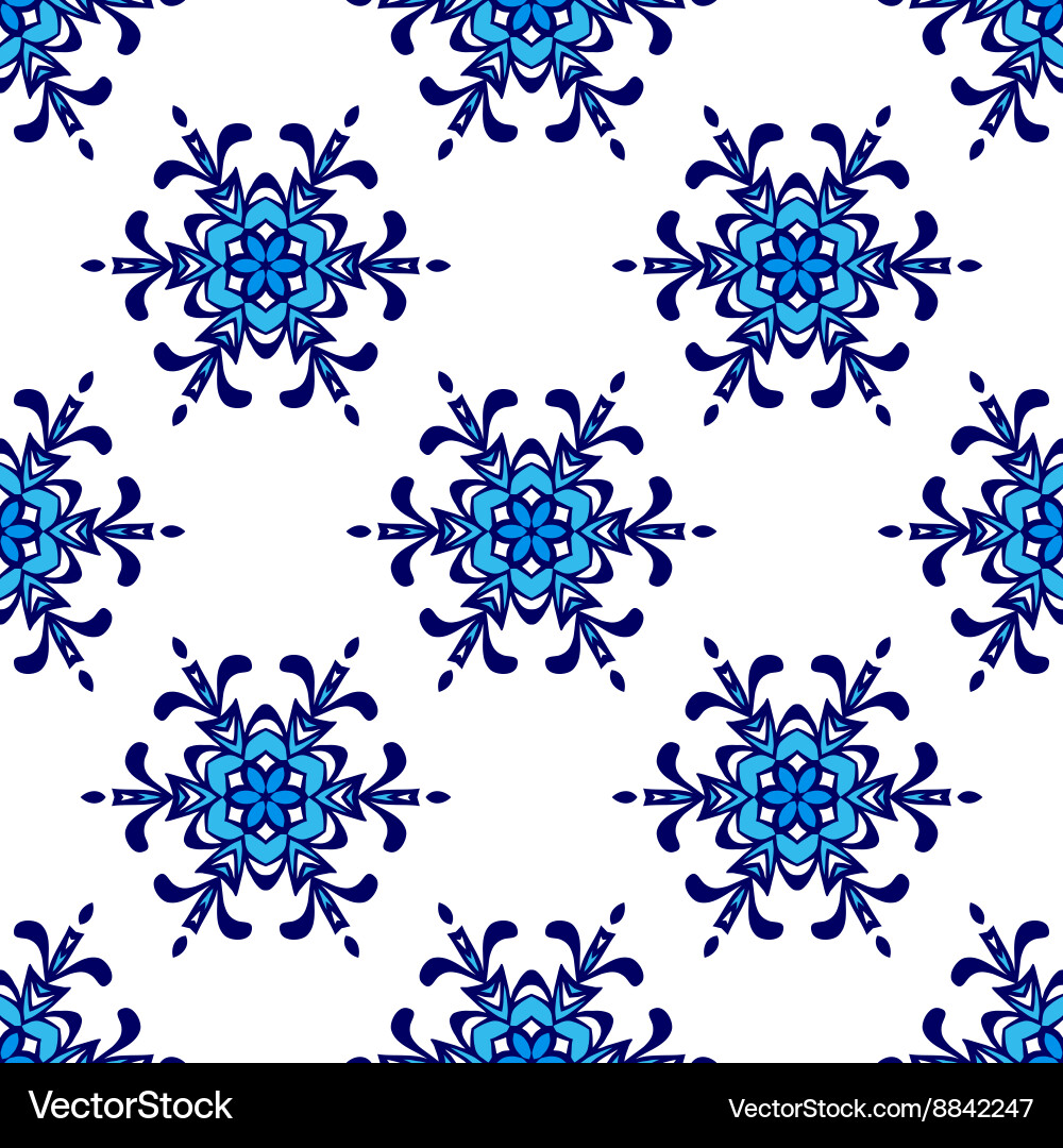 Seamless pattern winter snowflake background Vector Image