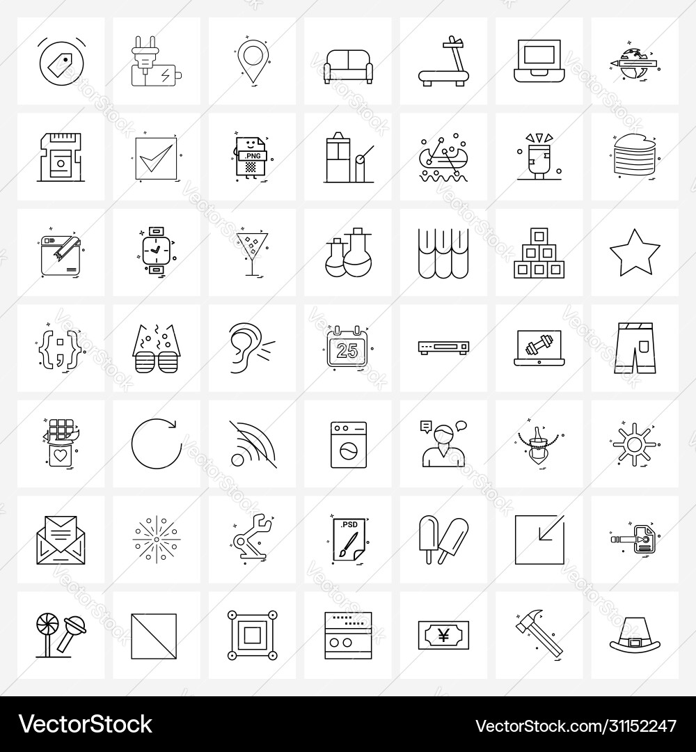 Set 49 ui icons and symbols for treadmill Vector Image