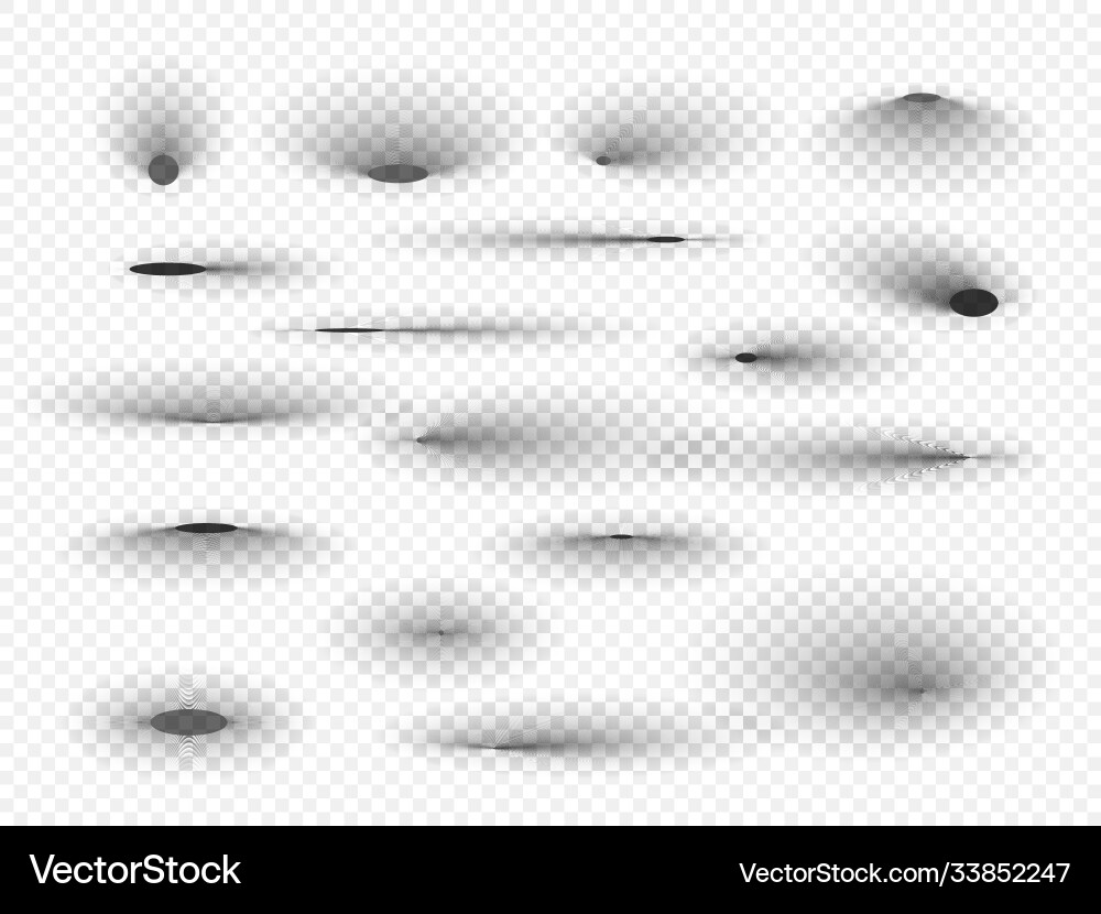 Set transparent shadow with soft edges Set transparent shadow with soft edges vector image