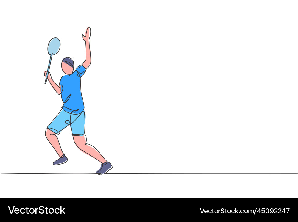 Single continuous line drawing of young agile Single continuous line drawing of young agile vector image