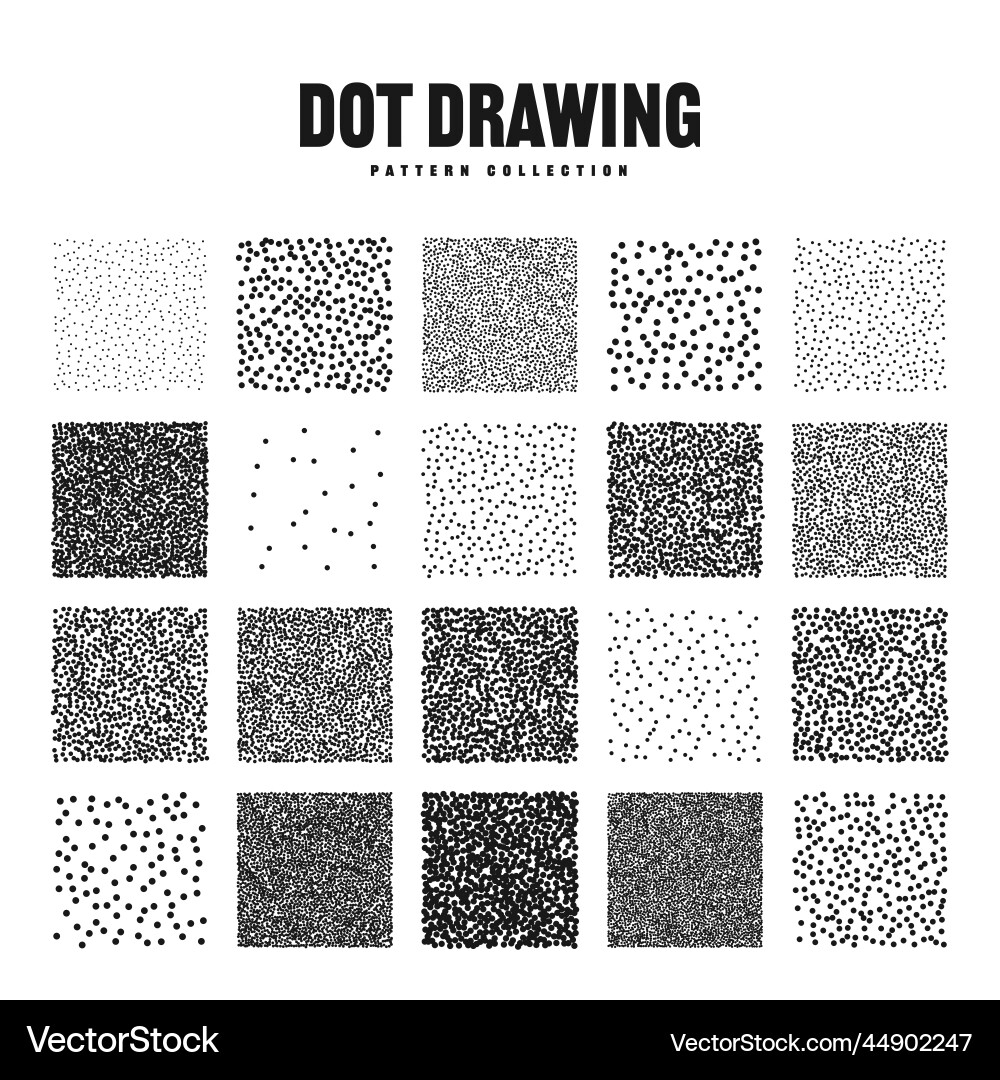 Square shaped dotted objects stipple elements Square shaped dotted objects stipple elements vector image
