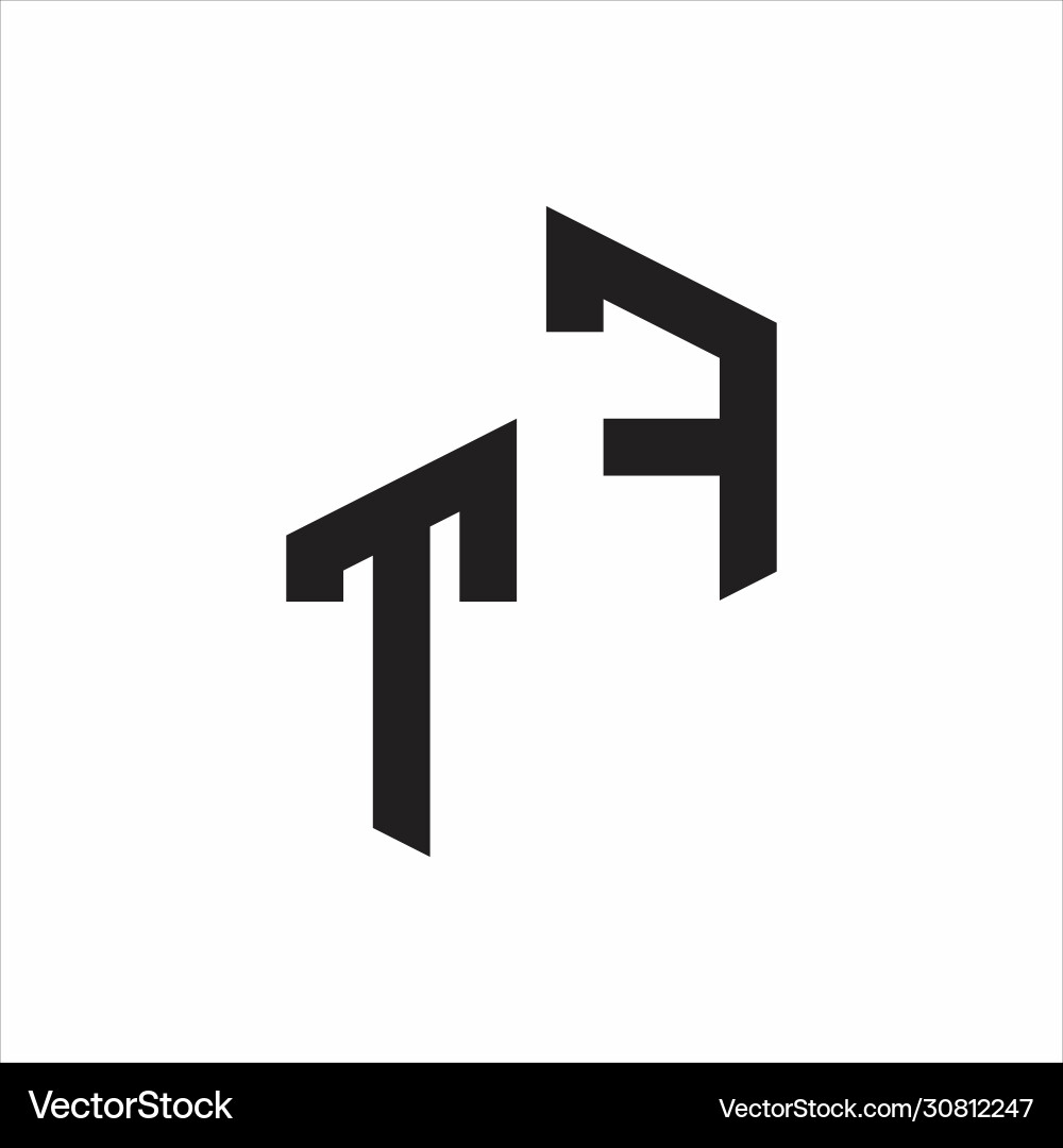 Tf initial letters logo monogram with up to down Vector Image