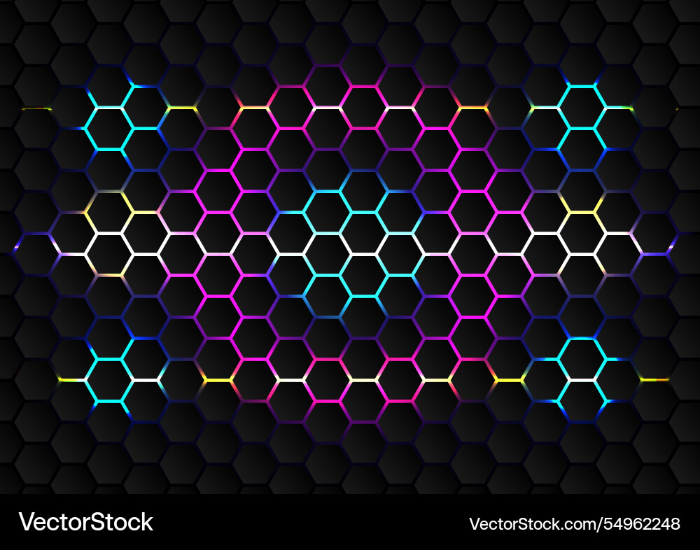 Abstract background with colourful hexagon led Vector Image