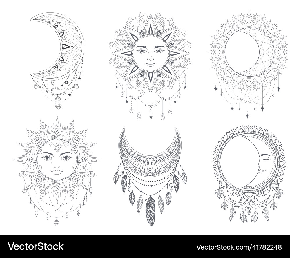 Boho Dream Catcher Art Vector Image