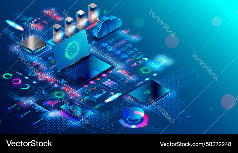 Computer Network Security Vector Image