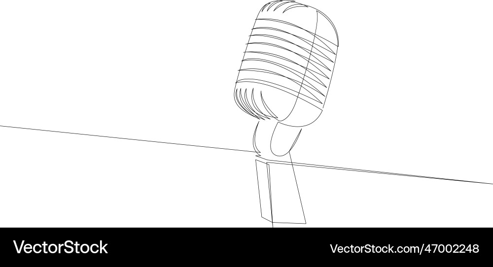 Continuous single line drawing of a microphone Continuous single line drawing of a microphone Vector Image