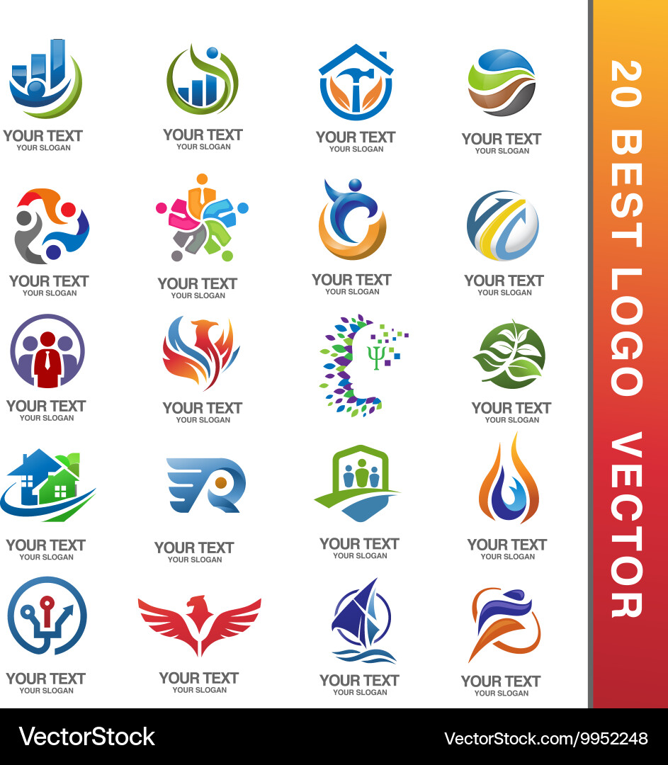 Corporate Logo Set - Business Icons – Royalty-Free Vector | VectorStock, image size:943x1080