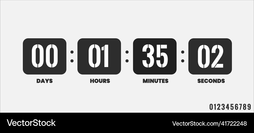 Countdown clock counter timer clocks counts day Countdown clock counter timer clocks counts day vector image