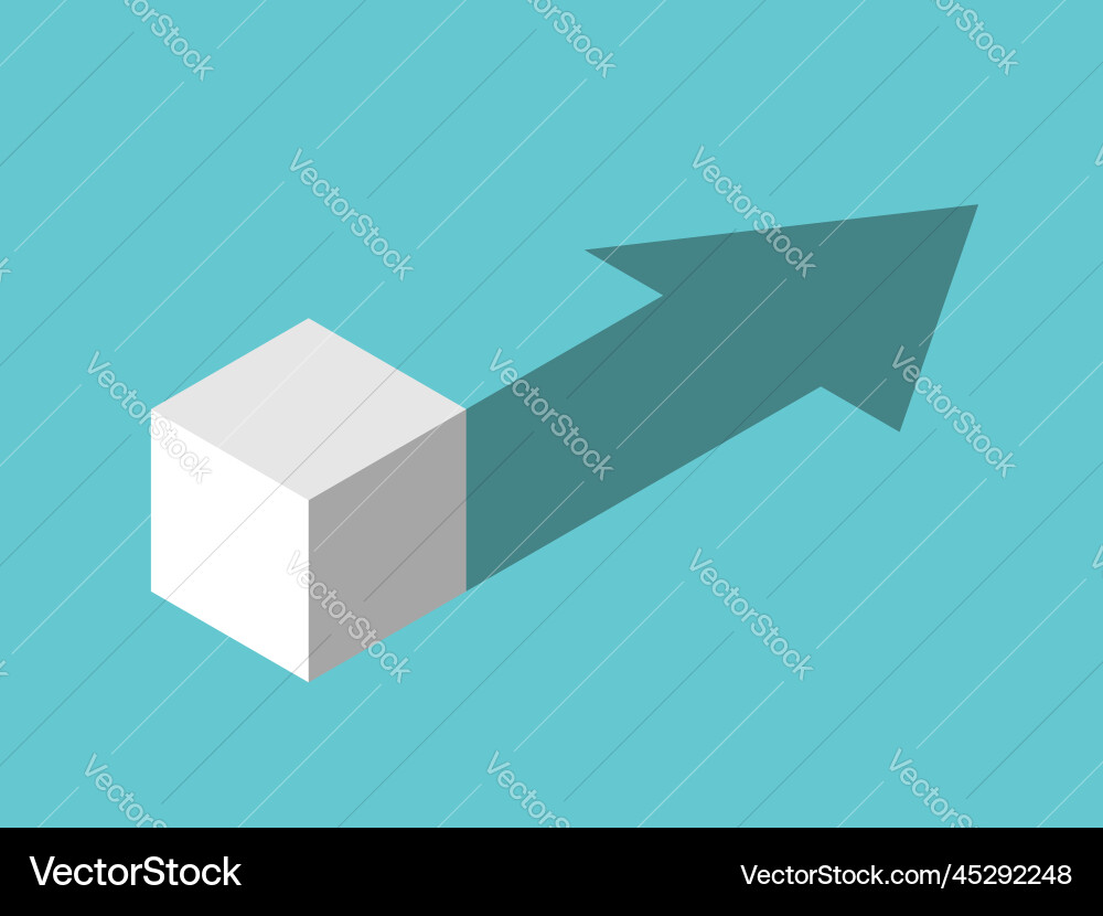 Cube arrow shaped shadow Cube arrow shaped shadow vector image