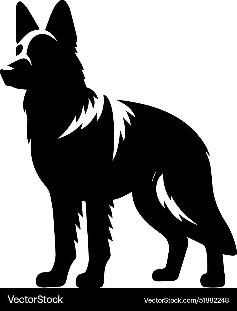 Deutsch Shepherd Silhouette Portrait Vektorbild
