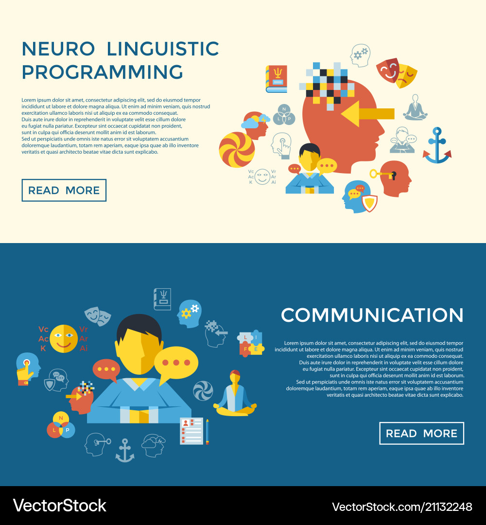 Digital neuro linguistic programming Digital neuro linguistic programming vector image