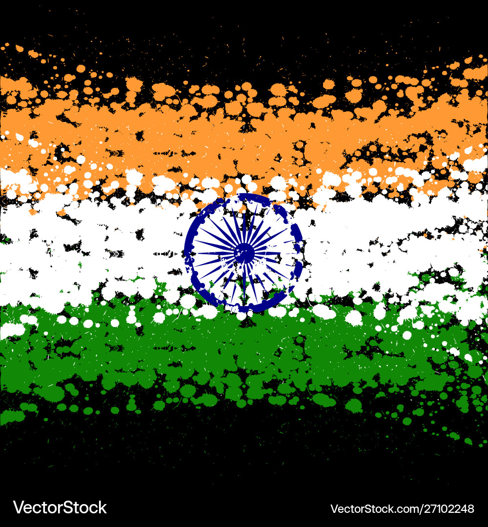 Grunge blots india flag background Grunge blots india flag background vector image