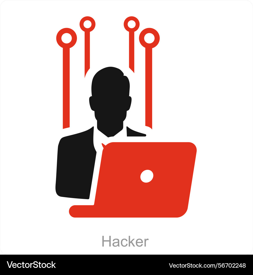 Hacker and hack icon concept Vector Image