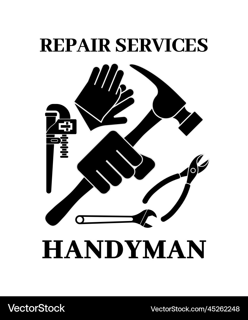 Handyman logo design vintage repair Handyman logo design vintage repair vector image