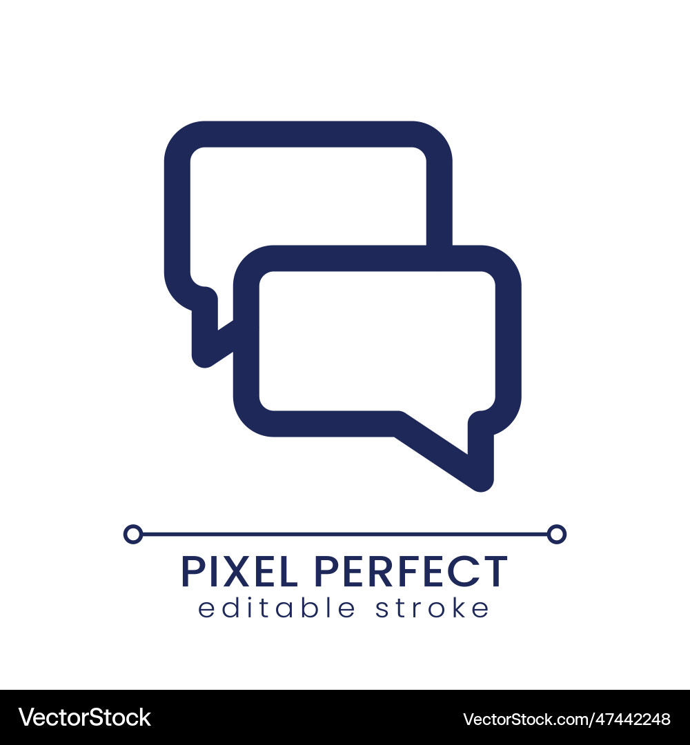 Messenger pixel perfect linear ui icon Messenger pixel perfect linear ui icon vector image