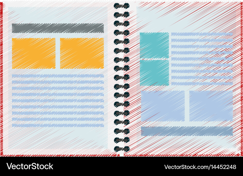 Open notebook with documents icon image vector image